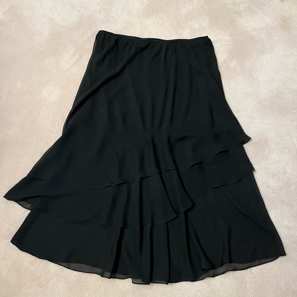 Black Ruffle Chiffon Skirt